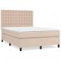 Preview: Boxspringbett Matratze Cappuccino-Braun 140x200cm Kunstleder