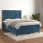 Preview: ARDEBO.de - Boxspringbett mit Matratze Dunkelblau 140x190 cm Samt