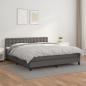 Preview: ARDEBO.de - Boxspringbett mit Matratze Grau 160x200 cm Kunstleder