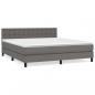 Preview: Boxspringbett mit Matratze Grau 160x200 cm Kunstleder