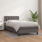 Preview: ARDEBO.de - Boxspringbett mit Matratze Grau 90x200 cm Kunstleder