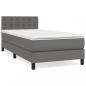 Preview: Boxspringbett mit Matratze Grau 90x200 cm Kunstleder