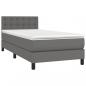 Preview: Boxspringbett mit Matratze Grau 90x200 cm Kunstleder