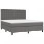 Preview: Boxspringbett mit Matratze Grau 160x200 cm Kunstleder