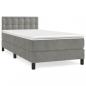 Preview: Boxspringbett mit Matratze Hellgrau 80x200 cm Samt