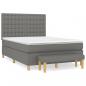 Preview: Boxspringbett mit Matratze Dunkelgrau 140x190 cm Stoff