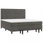 Preview: Boxspringbett mit Matratze Dunkelgrau 180x200 cm Samt