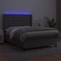 Preview: Boxspringbett mit Matratze & LED Grau 140x200 cm Kunstleder