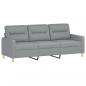 Preview: 3-Sitzer-Sofa mit Hocker Hellgrau 180 cm Stoff