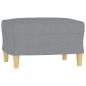 Preview: 3-Sitzer-Sofa mit Hocker Hellgrau 180 cm Stoff