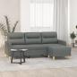 Preview: ARDEBO.de - 3-Sitzer-Sofa mit Hocker Dunkelgrau 180 cm Stoff