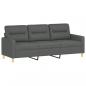 Preview: 3-Sitzer-Sofa mit Hocker Dunkelgrau 180 cm Stoff