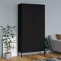 Preview: ARDEBO.de - Kleiderschrank Schwarz 90x50x180 cm Stahl   