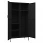 Preview: Kleiderschrank Schwarz 90x50x180 cm Stahl   