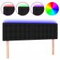 Preview: LED Kopfteil Schwarz 144x5x78/88 cm Stoff