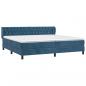 Preview: Boxspringbett mit Matratze Dunkelblau 200x200 cm Samt