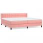 Preview: Boxspringbett mit Matratze Rosa 200x200 cm Samt