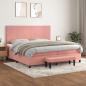 Preview: ARDEBO.de - Boxspringbett mit Matratze Rosa 200x200 cm Samt