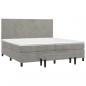 Preview: Boxspringbett mit Matratze Hellgrau 200x200 cm Samt