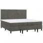 Preview: Boxspringbett mit Matratze Dunkelgrau 200x200 cm Samt