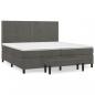 Preview: Boxspringbett mit Matratze Dunkelgrau 200x200 cm Samt