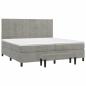 Preview: Boxspringbett mit Matratze Hellgrau 200x200 cm Samt