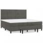 Preview: Boxspringbett mit Matratze Dunkelgrau 200x200 cm Samt