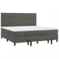 Preview: Boxspringbett mit Matratze Dunkelgrau 200x200 cm Samt