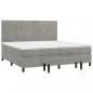 Preview: Boxspringbett mit Matratze Hellgrau 200x200 cm Samt