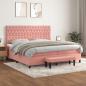 Preview: ARDEBO.de - Boxspringbett mit Matratze Rosa 200x200 cm Samt