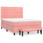 Preview: Boxspringbett mit Matratze Rosa 140x200 cm Samt