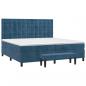 Preview: Boxspringbett mit Matratze Dunkelblau 200x200 cm Samt