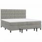 Preview: Boxspringbett mit Matratze Hellgrau 200x200 cm Samt