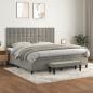 Preview: ARDEBO.de - Boxspringbett mit Matratze Hellgrau 200x200 cm Samt