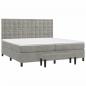 Preview: Boxspringbett mit Matratze Hellgrau 200x200 cm Samt