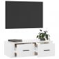 Preview: TV-Wandschrank Hochglanz-Weiß 80x36x25 cm Holzwerkstoff