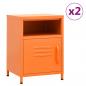 Preview: ARDEBO.de - Nachttische 2 Stk. Orange 35x35x51 cm Stahl