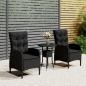 Preview: ARDEBO.de - 3-tlg. Garten-Bistro-Set Poly Rattan Schwarz