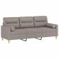 Preview: 3-Sitzer-Sofa mit Zierkissen Taupe 180 cm Stoff