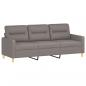 Preview: 3-Sitzer-Sofa mit Zierkissen Taupe 180 cm Stoff