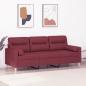 Preview: ARDEBO.de - 3-Sitzer-Sofa mit Zierkissen Weinrot 180 cm Stoff