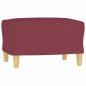 Preview: 3-Sitzer-Sofa mit Hocker Weinrot 180 cm Stoff