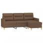 Preview: 3-Sitzer-Sofa mit Hocker Braun 180 cm Stoff