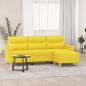 Preview: ARDEBO.de - 3-Sitzer-Sofa mit Hocker Hellgelb 180 cm Stoff