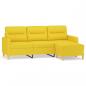 Preview: 3-Sitzer-Sofa mit Hocker Hellgelb 180 cm Stoff