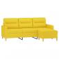 Preview: 3-Sitzer-Sofa mit Hocker Hellgelb 180 cm Stoff