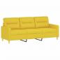 Preview: 3-Sitzer-Sofa mit Hocker Hellgelb 180 cm Stoff