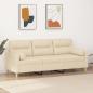 Preview: ARDEBO.de - 3-Sitzer-Sofa mit Zierkissen Creme 180 cm Stoff