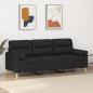 Preview: ARDEBO.de - 3-Sitzer-Sofa mit Zierkissen Schwarz 180 cm Stoff