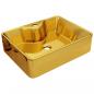 Preview: Waschbecken mit Wasserhahnloch 48 x 37 x 13,5 cm Keramik Golden